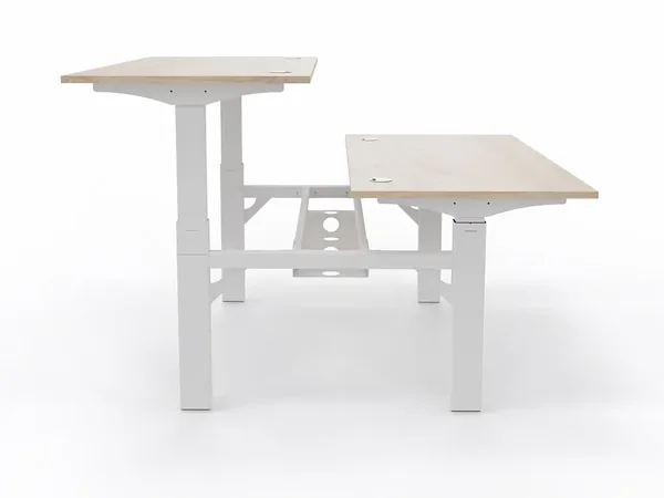 Height adjustable dual desk, height adjustable desks
