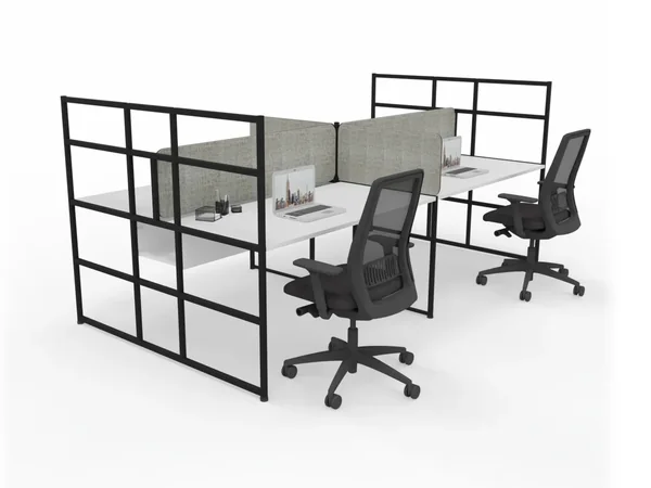 Ladder frame workstation, cluster desks
