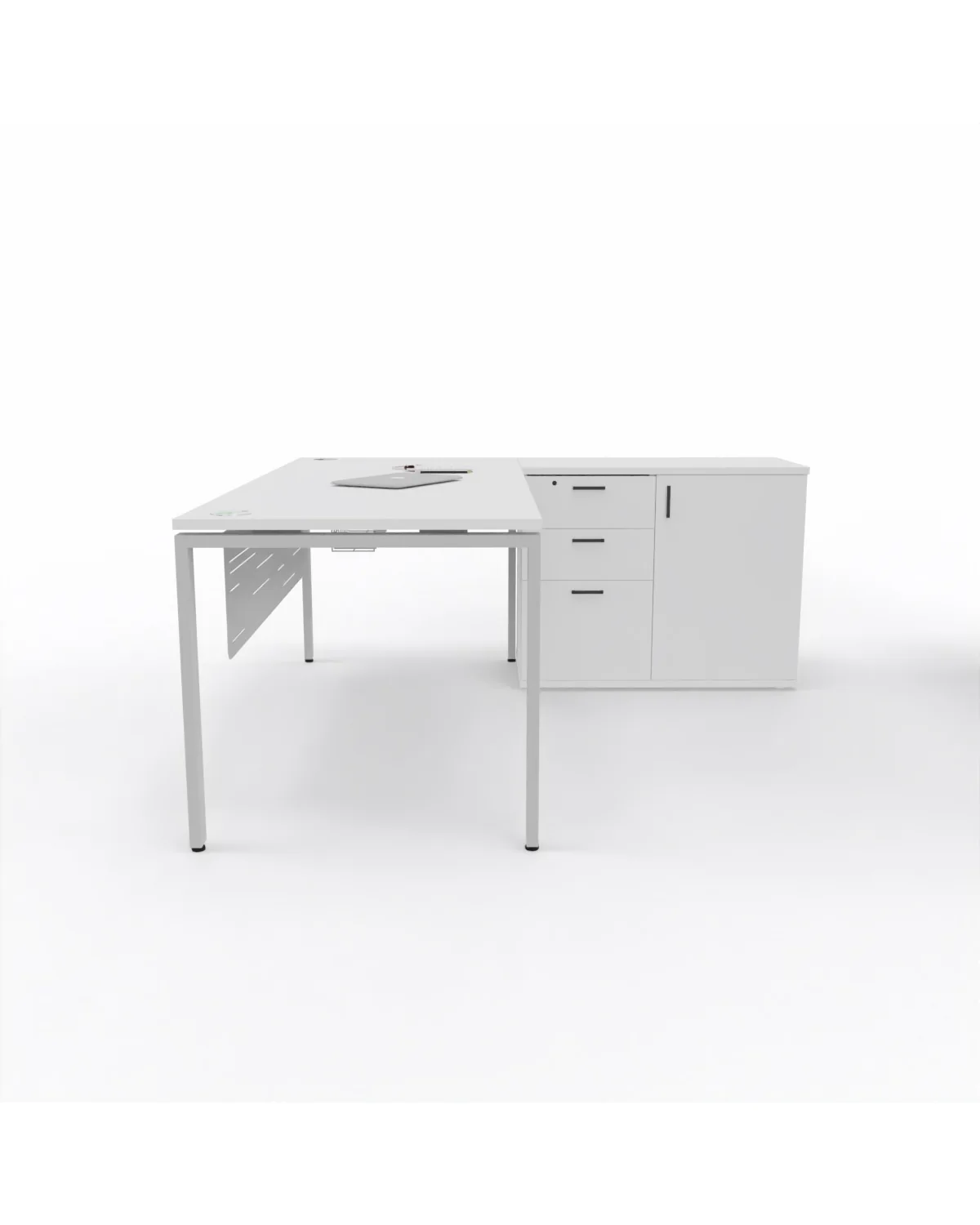 Manager desk with side storage, 1800 x 900 mm, Left, Rectangular